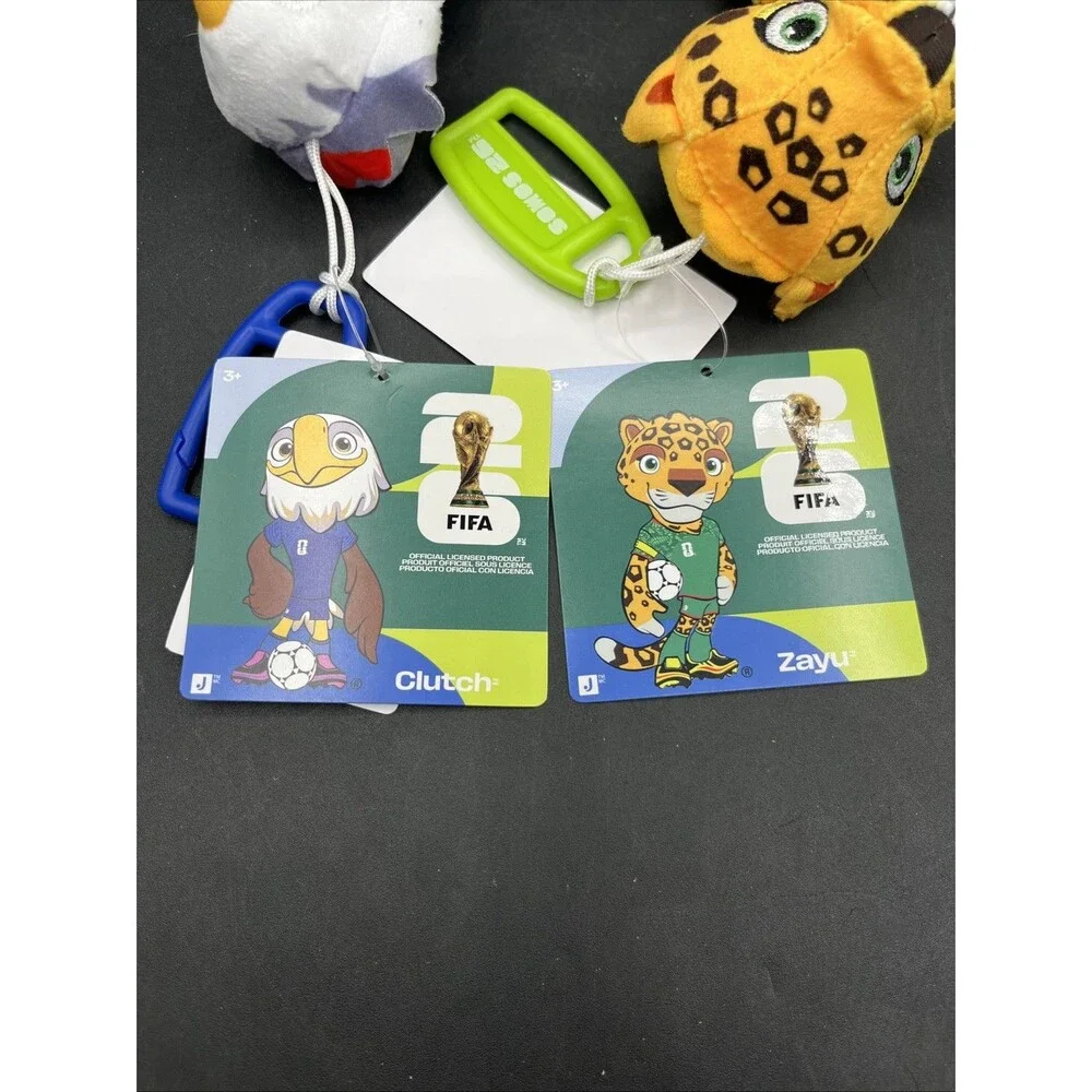 FIFA World Cup 2026 Plush Mascot Lot of 2 Jazwares Clutch Zayu USA Mexico NWT